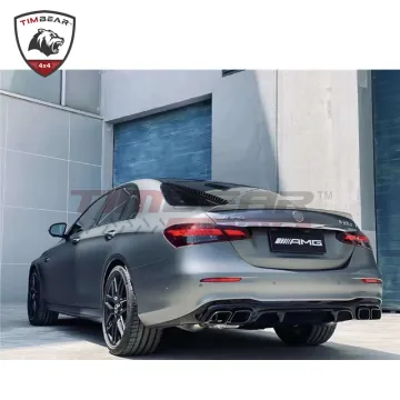 E63 E53 Style Rear Diffuser with Exhaust Pipe for Mercedes Benz E-Class W213 2016-2022