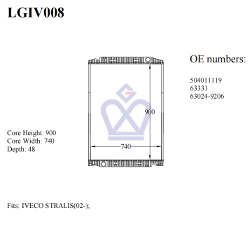 Iveco truck radiator, 504011119, 63331, 63024, 9206, LGIV008