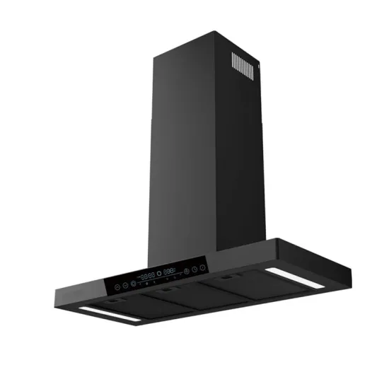 Downdraft Slide Out Glass and Stainless Steel Range Hood