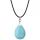 Turquoise 25x35mm Teardrop Pendant Necklace women Men