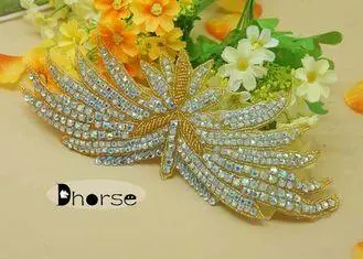 Sew on Bling Bridal Rhinestone Beaded Applique For Wedding
