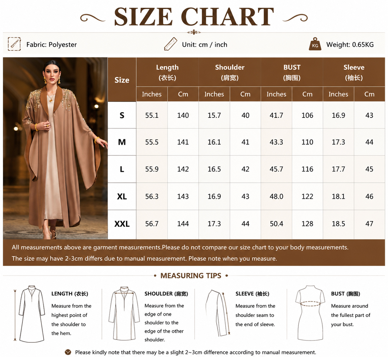 Luxury Beaded Sleeve Kimono Abaya