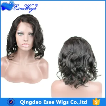 Brazilian Remy Unpressed Human Hair Lace Front Wig Short Bob for Black Woman Natural Wave