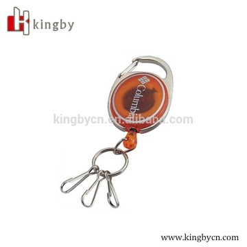 metal retractable badge reels with back clip and metal hooks