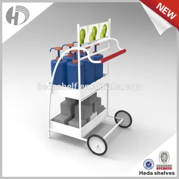 Hot sale rolling display cart outdoor promotion stand