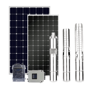 Solar Submersible Pump Brushless Deep Well Pump with Control Box