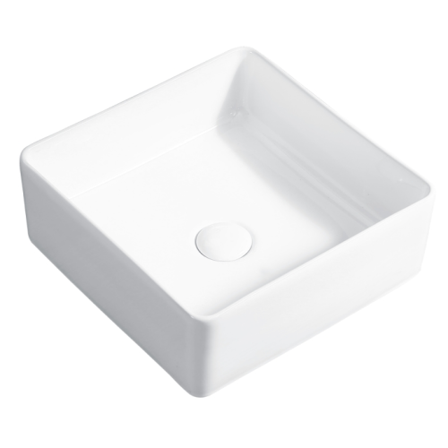 White Ceramic Wash Basin Modern Square Vessel Bathroom Sink Factory