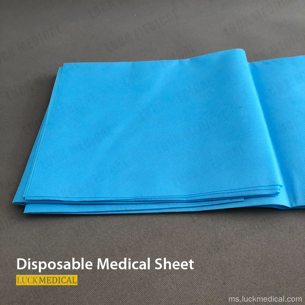 Lembaran Biru Strether Non-Woven Medical Depposable