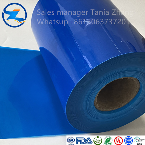 Rollo de plástico de PVC PET translúcido de PVC Blue