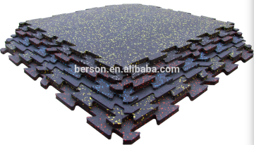 Noise reduction shock absorption easy install elastic gym rubber floor covering