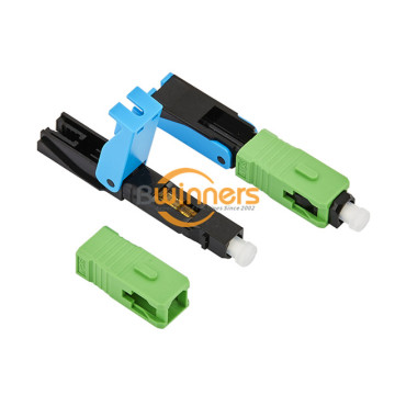 Conector rápido óptico verde SC APC