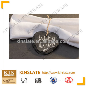 BSCI PASSED Natural Slate heart shape name tag