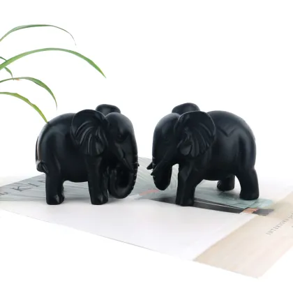 Elephant Craft Ornaments with Crystal Agate Jade