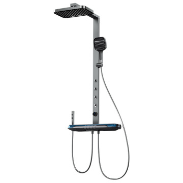Digital Display Luxus-Duschset mit wandmontierter Messingwasserfall und 5 Funktionsmassage-Körpersprays