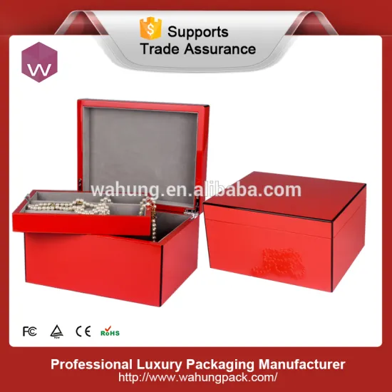 Red Glossy Painting Wood gift Storage Box/ Rectangle Wedding Jewel Box