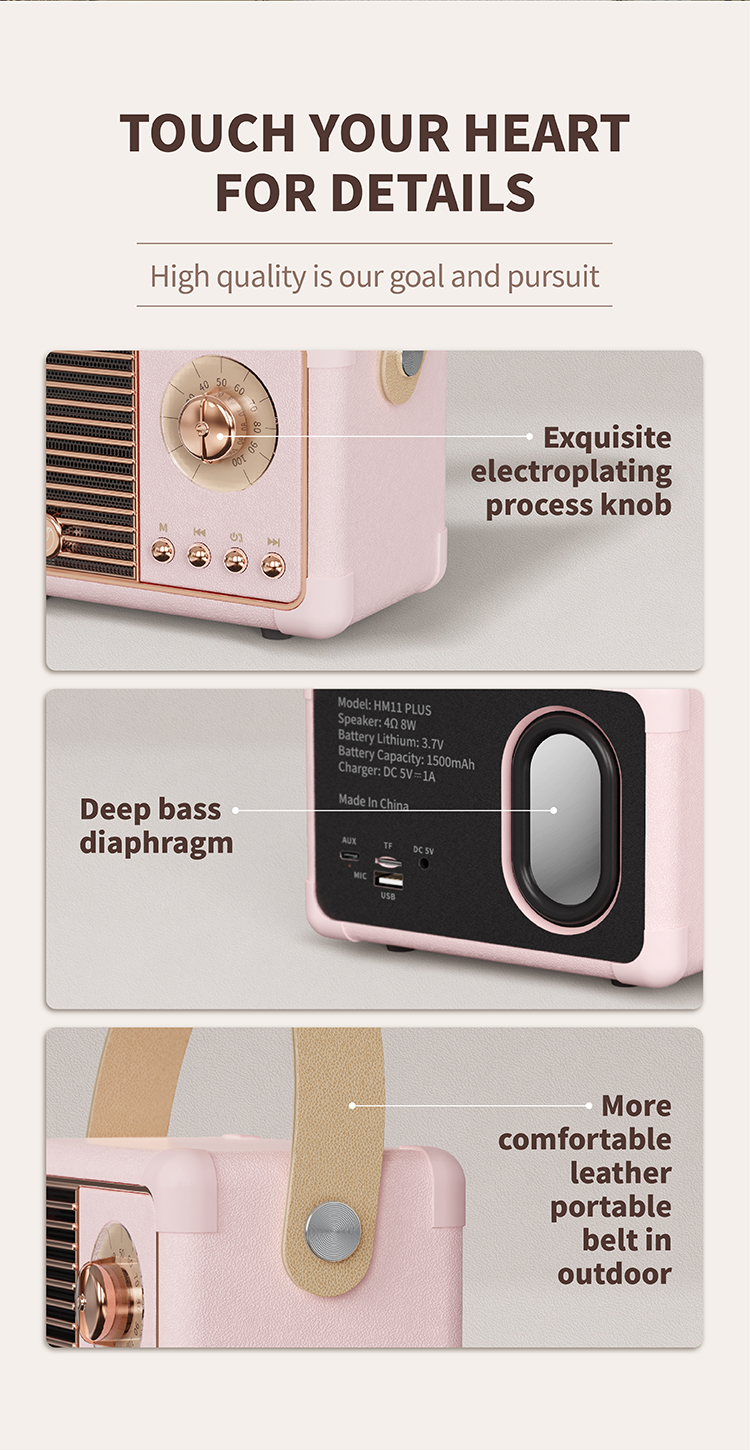 Hm11 Plus Bluetooth Retro Speaker 20 Png