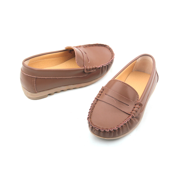 Wholesales Rubber Sole Leather Boat Shoes Kids Casual Shoes