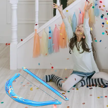 Blue bow and arrow aluminum foil balloon