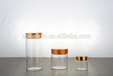 Glass mini canister with metal lid set wholesale
