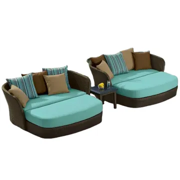 Luxury Outdoor Rattan Chaise Lounge Sofa