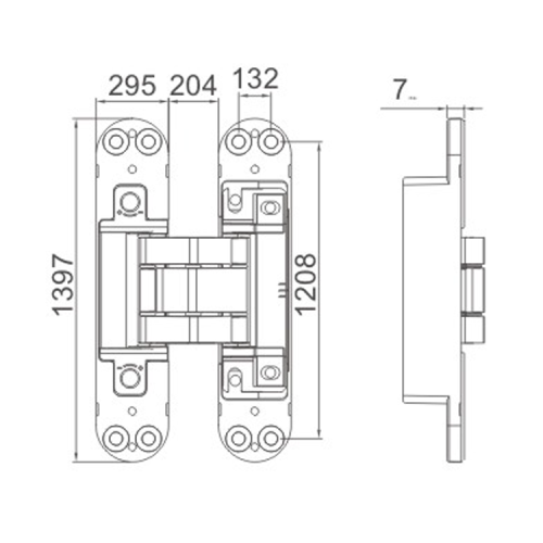 Verstecktes Scharnier für die Türanpassung