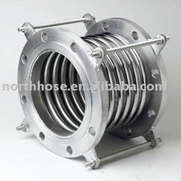 Axial flexible bellows compensators with flange