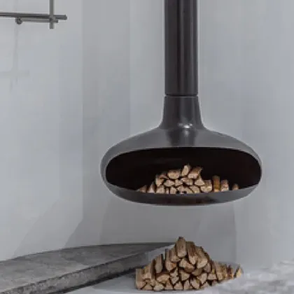 Customized Real Fire Indoor Modern Hanging Fireplace Electric Fire Wood Burning Fireplace