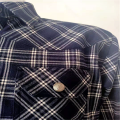 Long-Sleeve Plaid TR Twill Herrskjortor med fickor