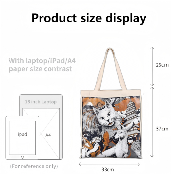 Full Screen Printed Fashionable Cotton Bag