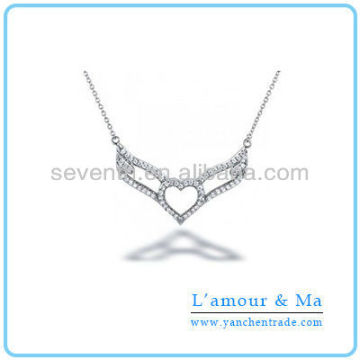 Fairy Style Necklace Rhodium/Gold Plated CZ Diamond Brass Pendant Fashion Necklace