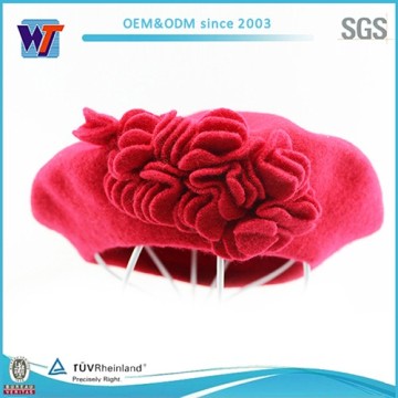 Solid Color Cheap Wool Beret Hat Wholesale beautiful women beret cap