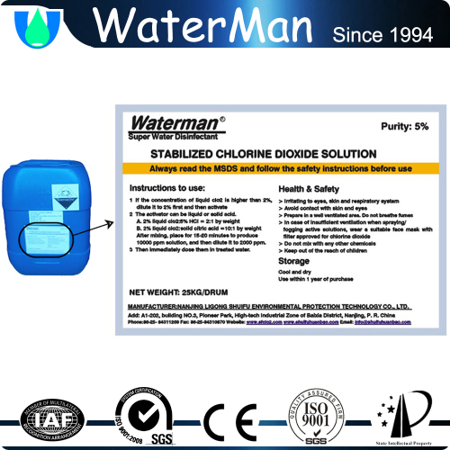 chlorine dioxide for toilet deodorizer