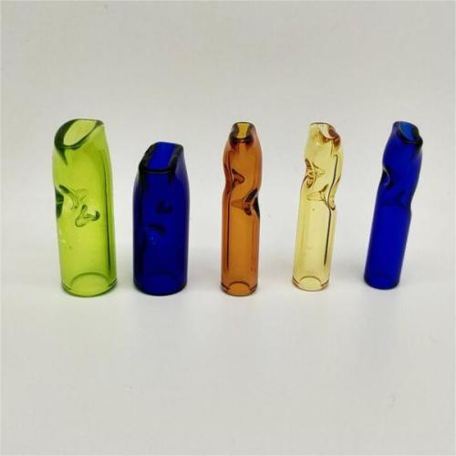 Rainbow Colors Flat glass tips for cigarette smoking