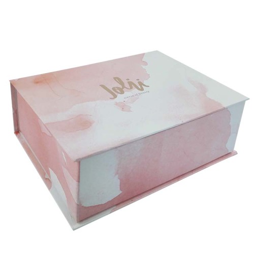 Boîte de papier cosmétique de marquage à chaud rose personnalisée
