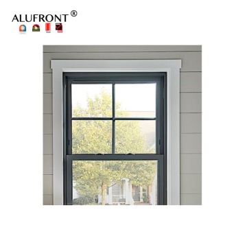 America Style Black Black Aluminium Viscus de la ceinture vitrée Double Hung Windows