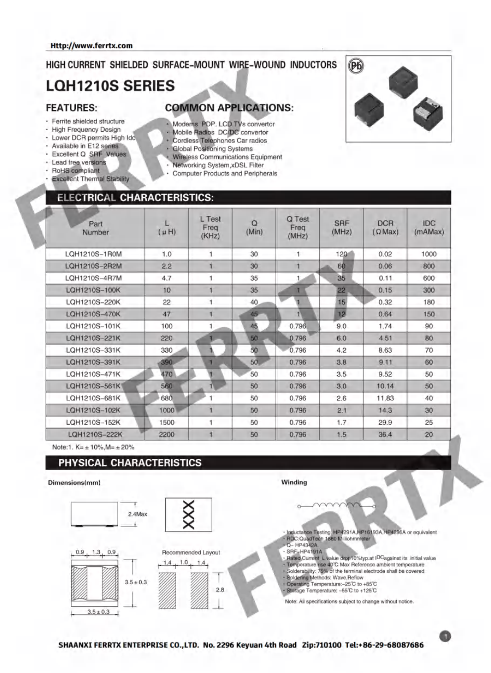Shielded Inductor LQH-S
