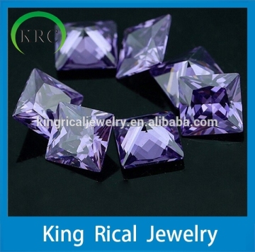 Wholesale Stylish Promotional Princess Cut Amethyst Cubic Zironia Stone