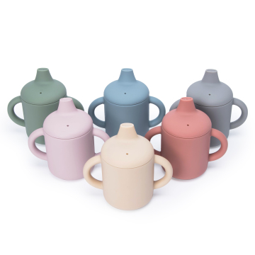 BPA Free Silicone Baby Training Cup - Non Spill Sippy Cup with Straw for Toddlers