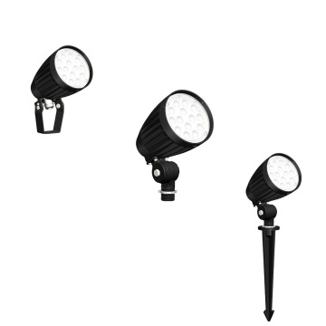 ETL Listed 12W Bullet Flood Light - IP65, Adjustable Power & CCT, 35° Beam Angle