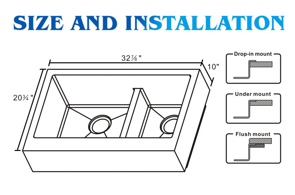 32 Inch Apron Sink