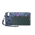 Bolsa de embrague luminoso bolsas de teléfonos móviles creativos tarjeta geométrica monedero monedero con asa