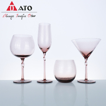 Customized Striped Water Goblet Red Wine Crystal Glasses