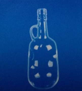wine glass bottle with the small hand