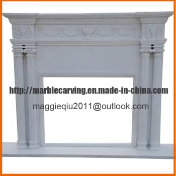 Simple Columns Marble Fireplace Surround Mf1727