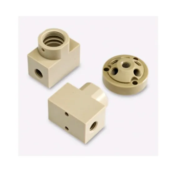 China supplier PEEK machining plastic manifold machined manifold made from PEEK