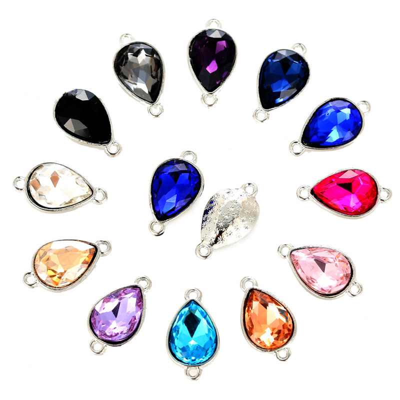 Glass Charms Colorful Water Drop Shape Pendant