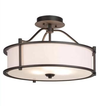 Contemporary 3 Light Semi Flush Mount Pendant Lampshade Ceiling Light for Living Room
