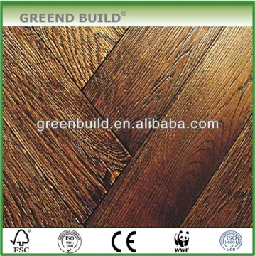 Oak solid wood Brushed Herringbone parquet flooring
