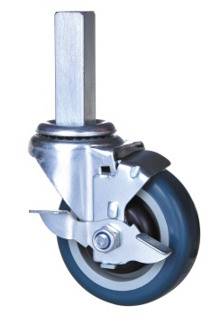 4 inch square stem caster with pu wheel