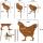 Chicken Yard Art Metal Stakes